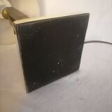 Modernist lamp. Brushed steel and brass.