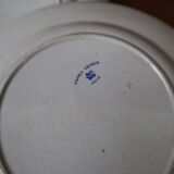 2 Terre de Fer dessert plates "Flora" model Creil Montereau