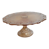 Pink molded glass pie dish