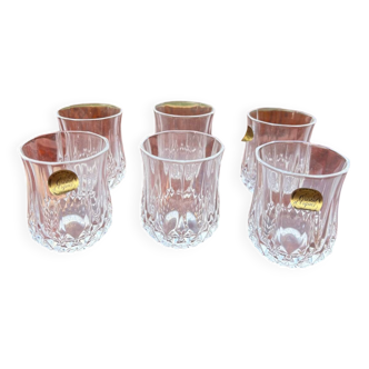 Set of six crystal liqueur glasses