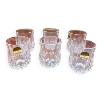 Set of six crystal liqueur glasses