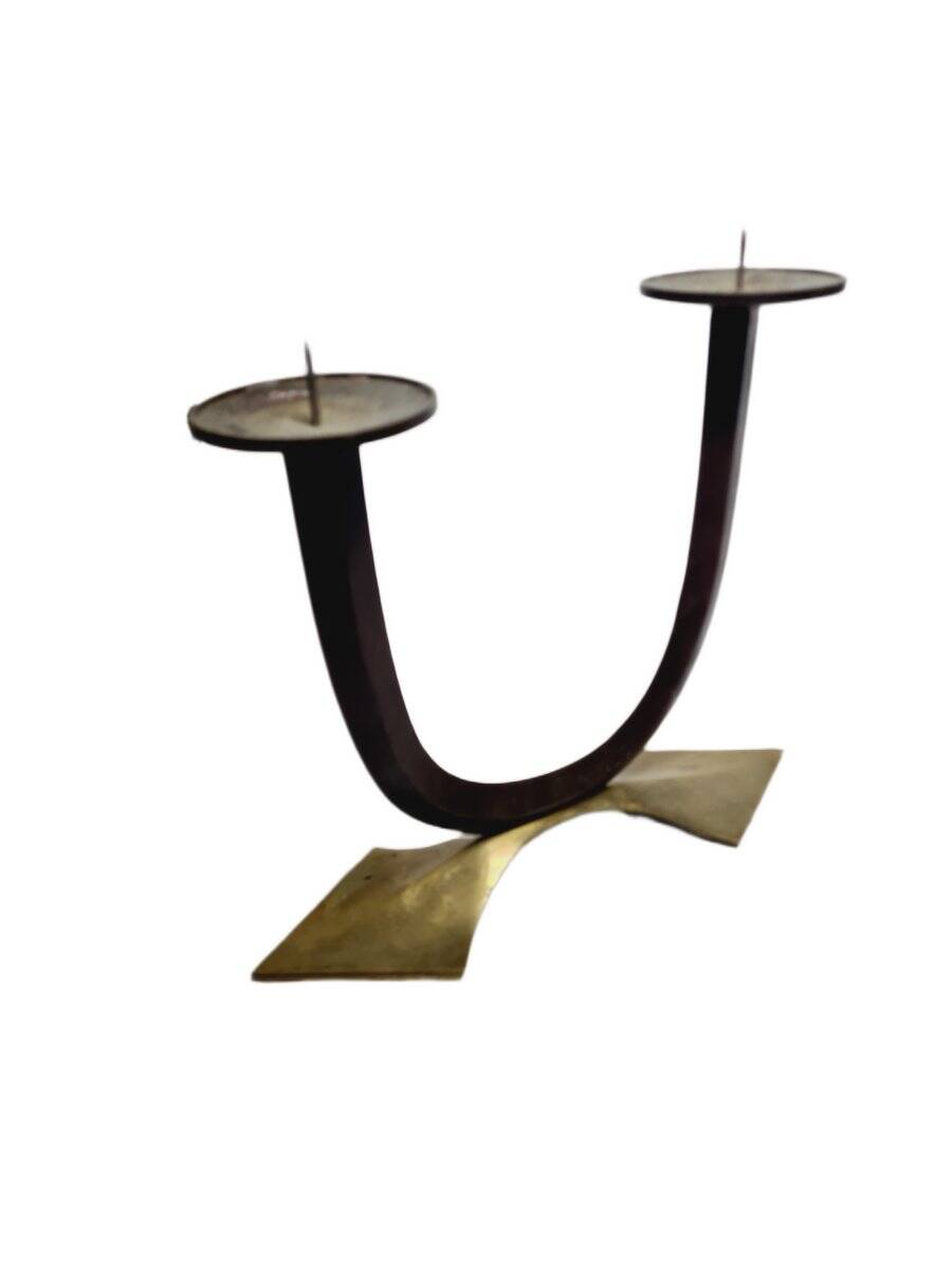 Art Deco style 2-armed candleholder, Germany, 1950s