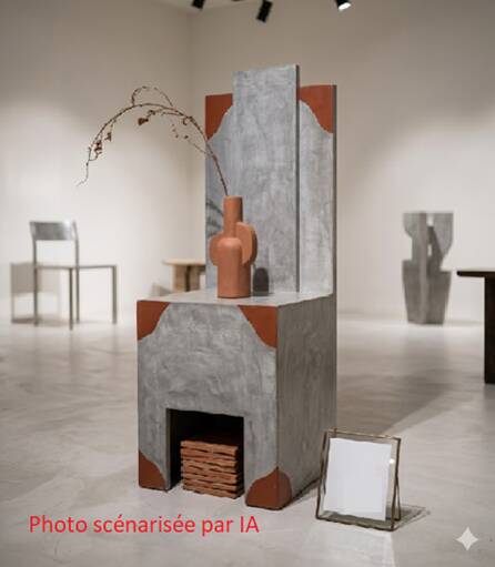 Neo-Brutalist and Postmodern Console-Pedestal – Unique artisan piece.