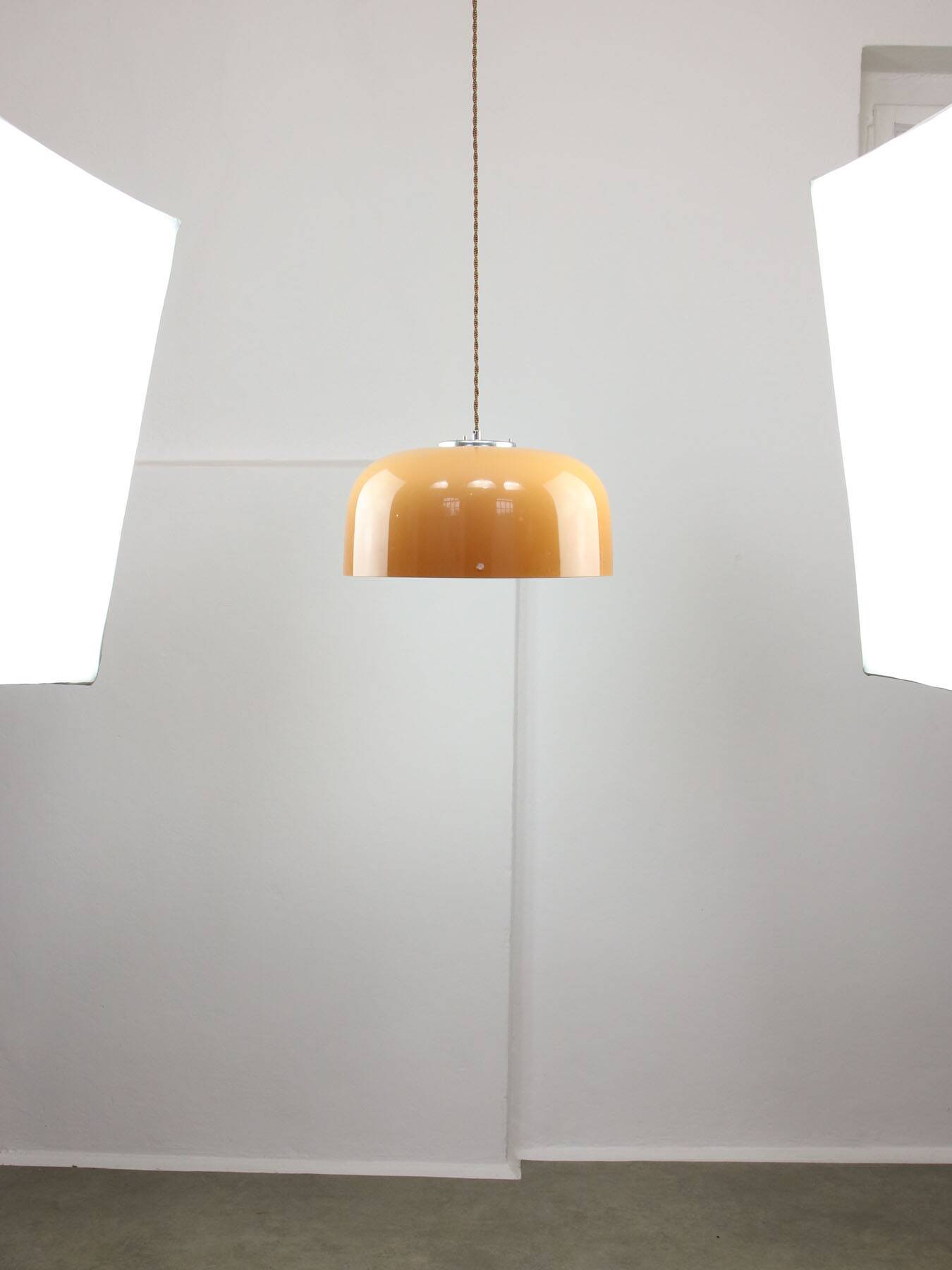 Space Age Brown Pendant Lamp from Guzzini, 1960s