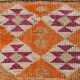 Rare Tapis Runner Vintage Anatolien, Tons Orange et Violet, Fait Main