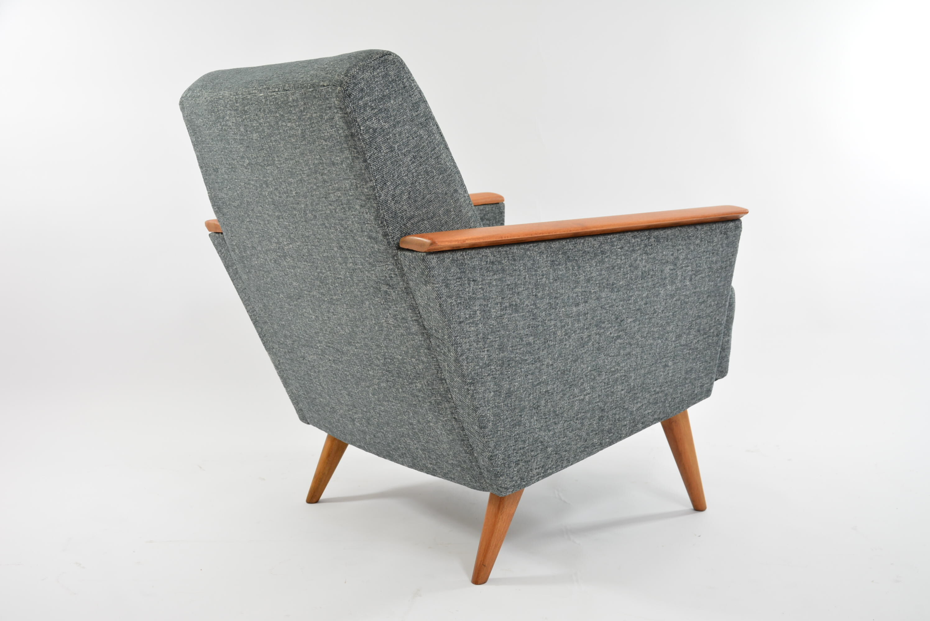 Fauteuil carre gris chiné