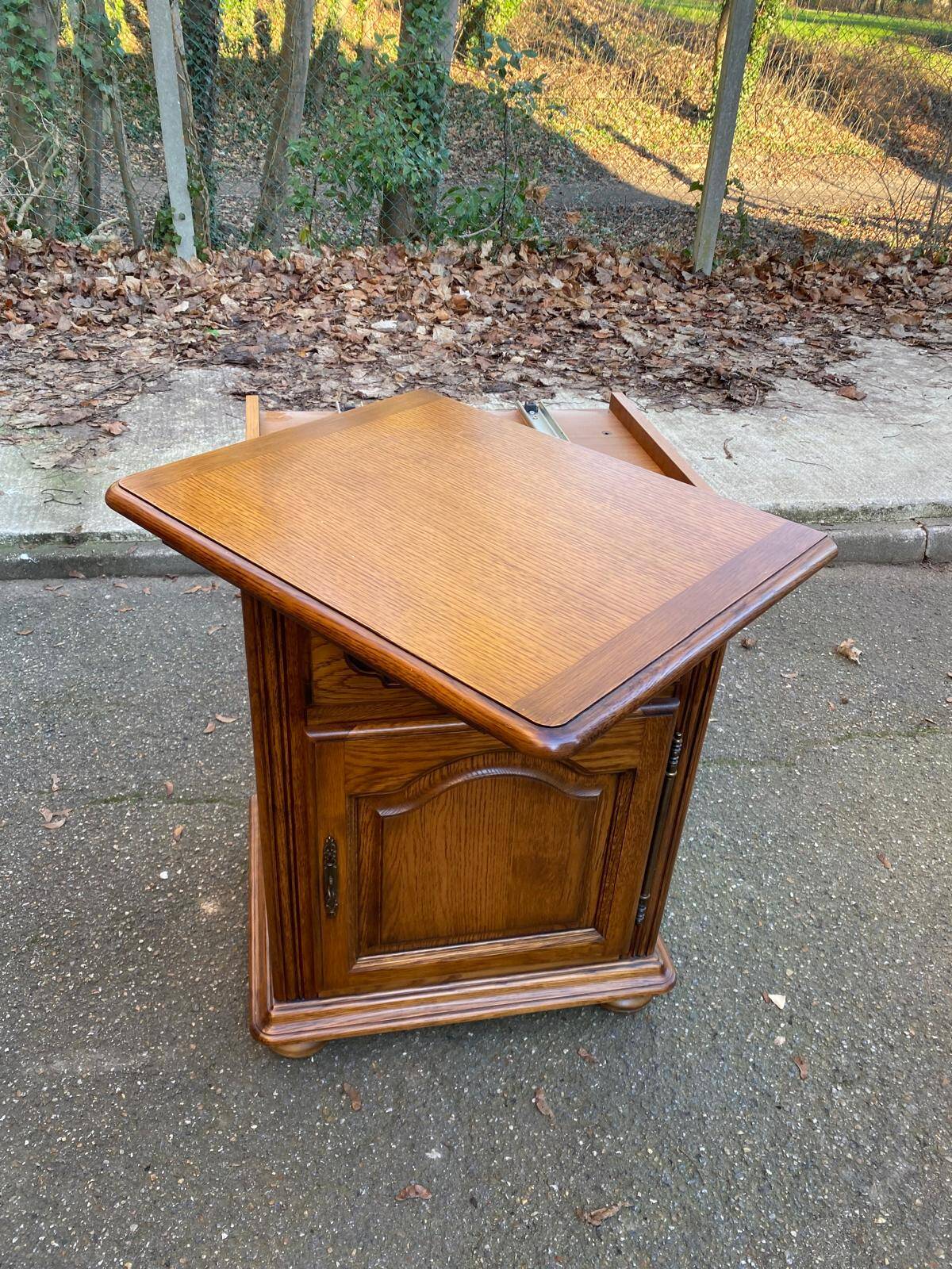 Louis XIV solid oak commode confiturier from the 20th century, 63x50cm.