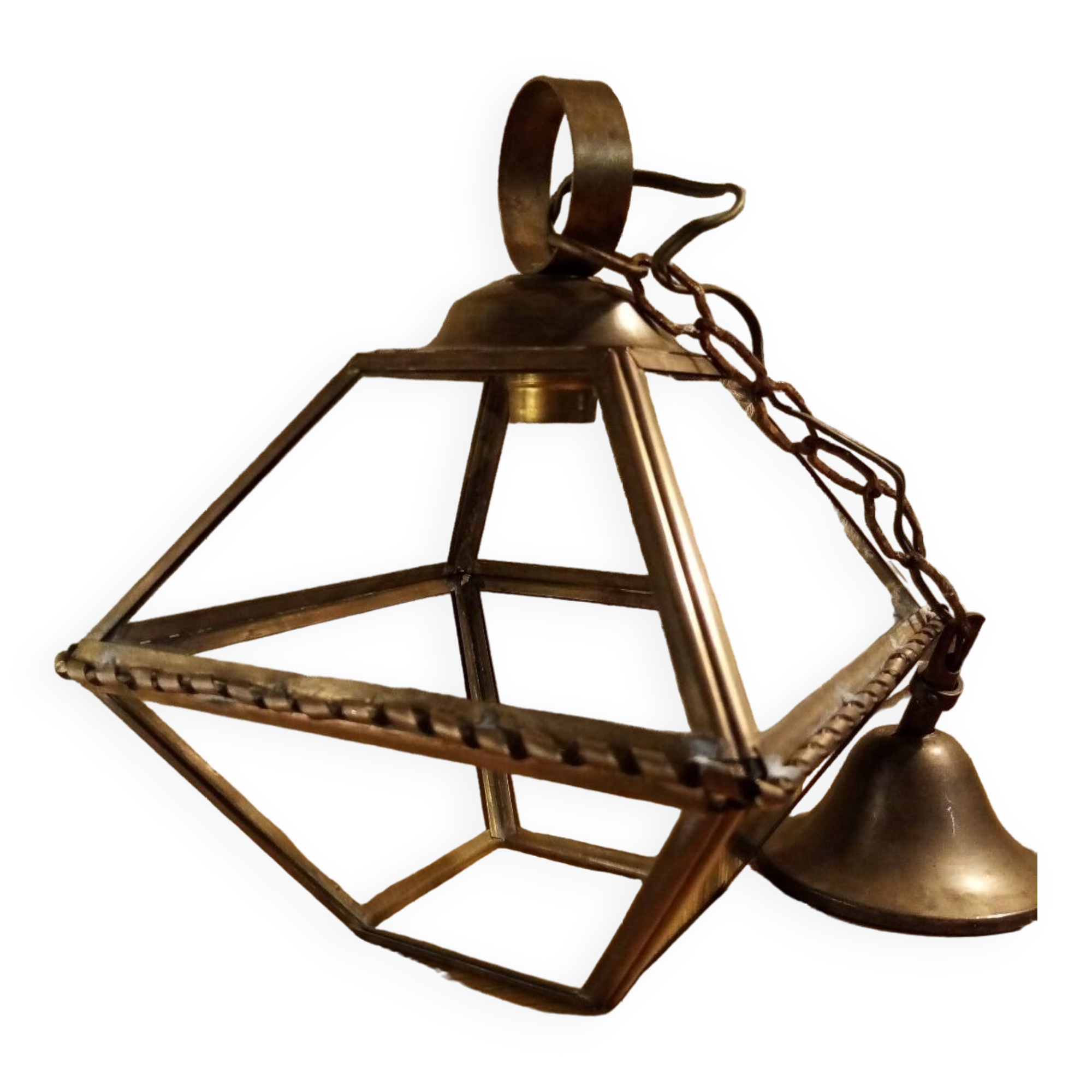 Glass and brass suspension