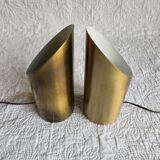 Pair of lamps signed by Jean Perzel – cylindrical with an oblique opening.