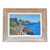 Tableau ancien Villa sur mer