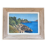 Old painting Villa on the sea