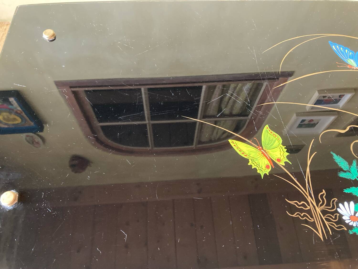 Vintage glass coffee table