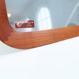Mid-century modern sculptural wall mirror, teak, crystal glass, Glas & Trä, 1960s