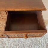 Vintage rattan chest of drawers