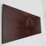 Art Nouveau Secessionist Carved Burr Walnut Wood Wall Hanging 1900