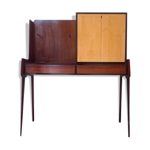 Bureau secrétaire bar italien en palissandre vintage