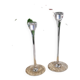 Transparent blown glass candle holders