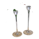 Transparent blown glass candle holders