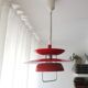 Red pull-down Scandinavian design ceiling lamp Berga by Markslöjd Sweden