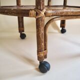 Rattan serving trolley