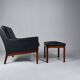 Leather armchair and footstool by Kai Lyngfeldt-Larsen. Denmark 1960s