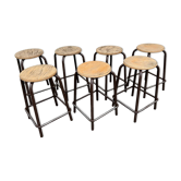 Set of 7 industrial stools