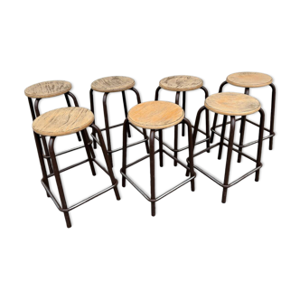 Set of 7 industrial stools