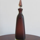 Italian Venini Murano glass bottle Incisi serie 1980