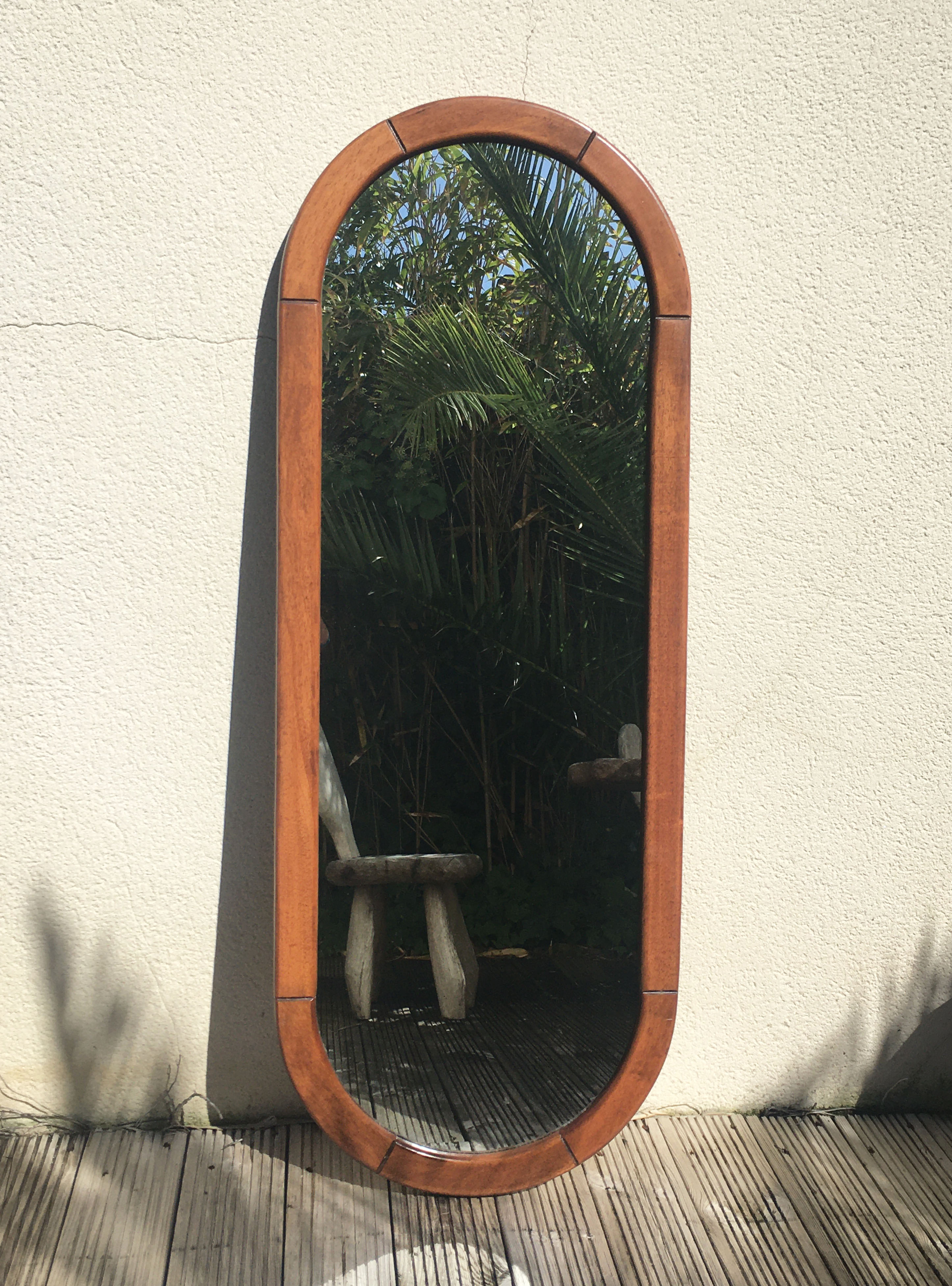 Miroir ovale en bois 148cm