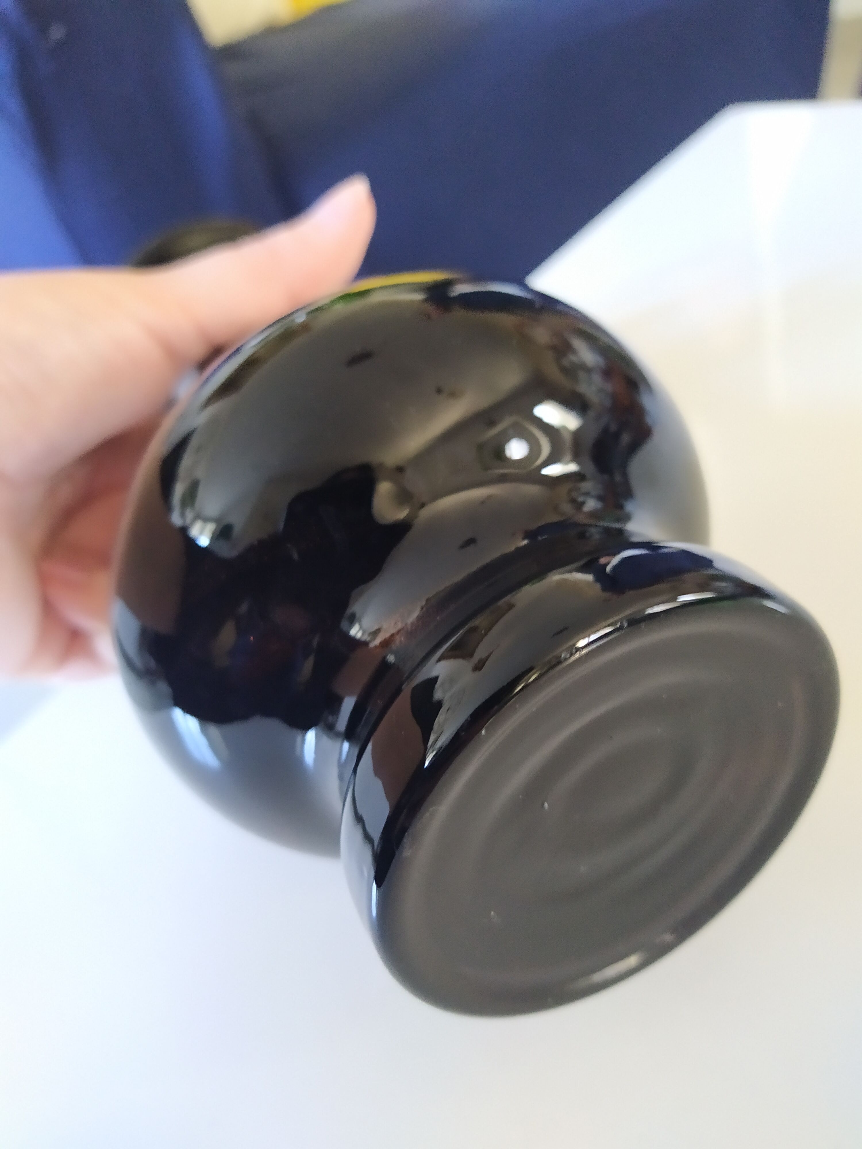 Black and golden vase