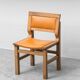 Set de 4 chaises vintage en bois et simili cuir Italie années 70