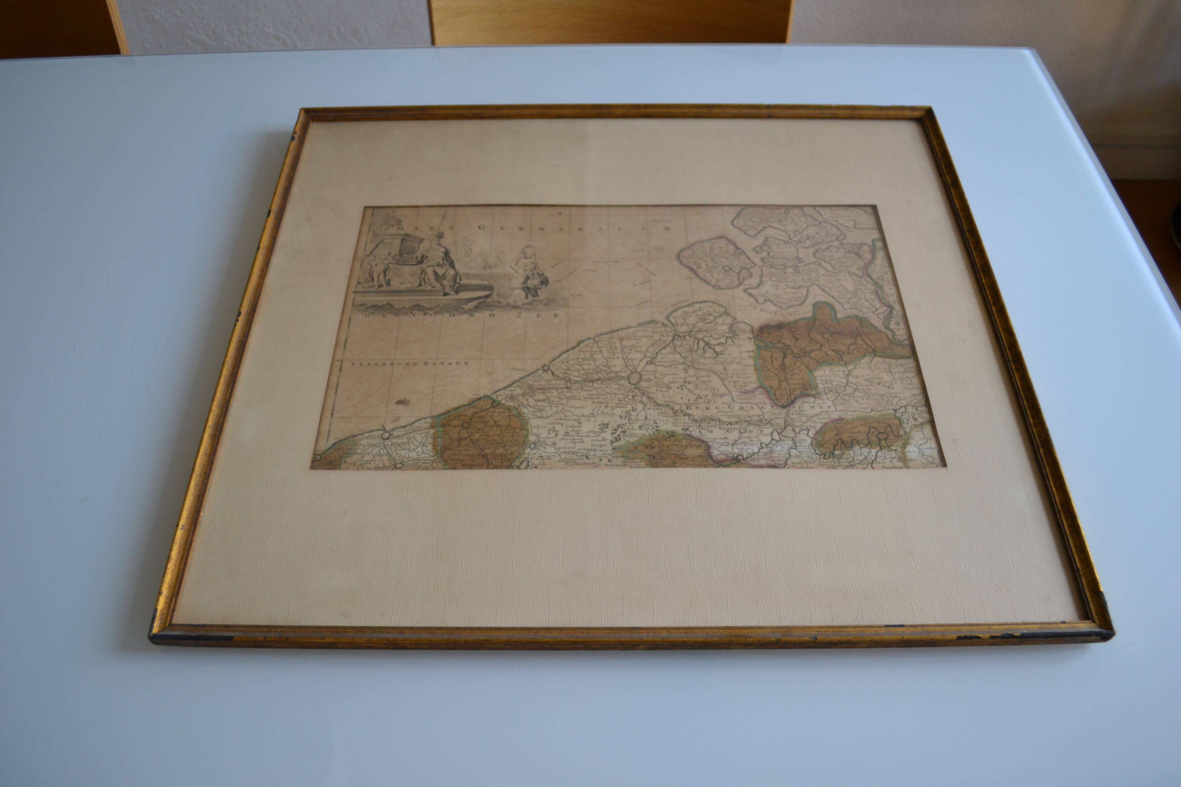 Map of the County of Flanders Belgium by Peter Schenck (1660 1718)