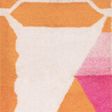 Berber carpet beni urain ecru with colored parts 161 x 116 cm