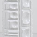 Large White Relief Op Art Porcelain Vase Rosenthal Germany, 1960s