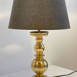 Chic solid brass and vintage fabric lamp