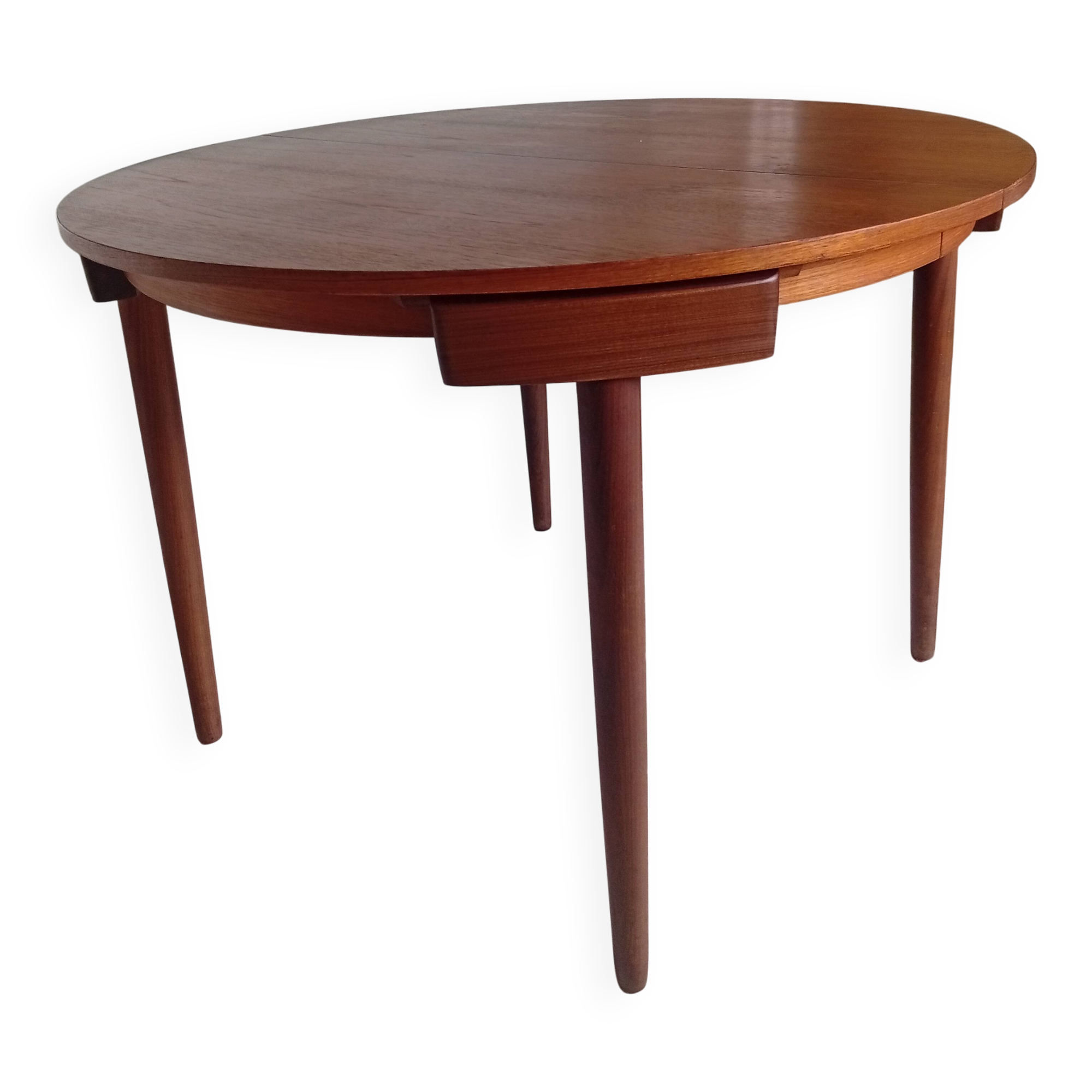 Danish table Frem Røjle Hans Olsen extendable round Scandinavian