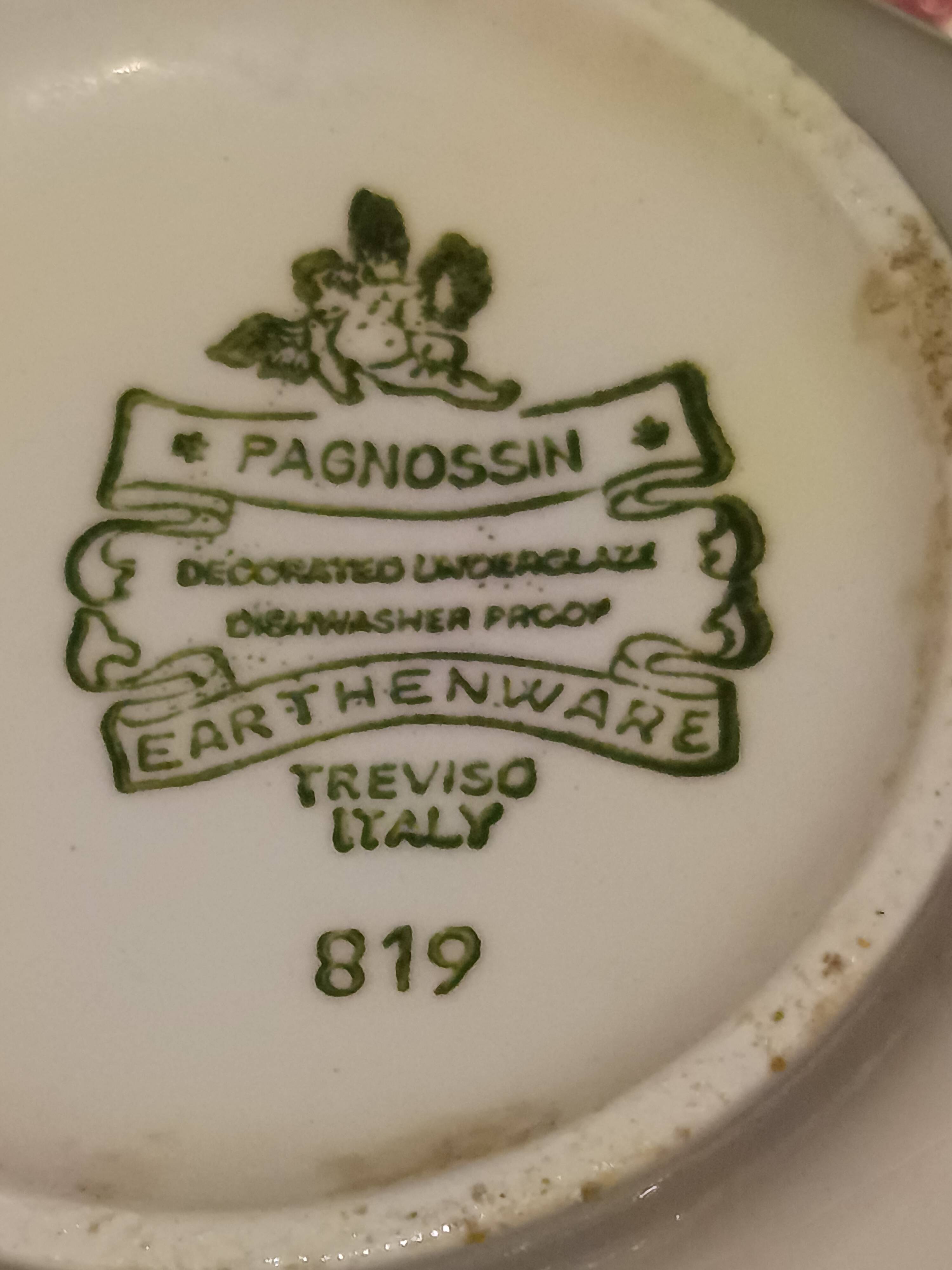 set of 6 Pagnossin ceramic tea cups and saucers from Treviso