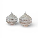 2 small antique transparent glass globes for wall lamp chandelier.