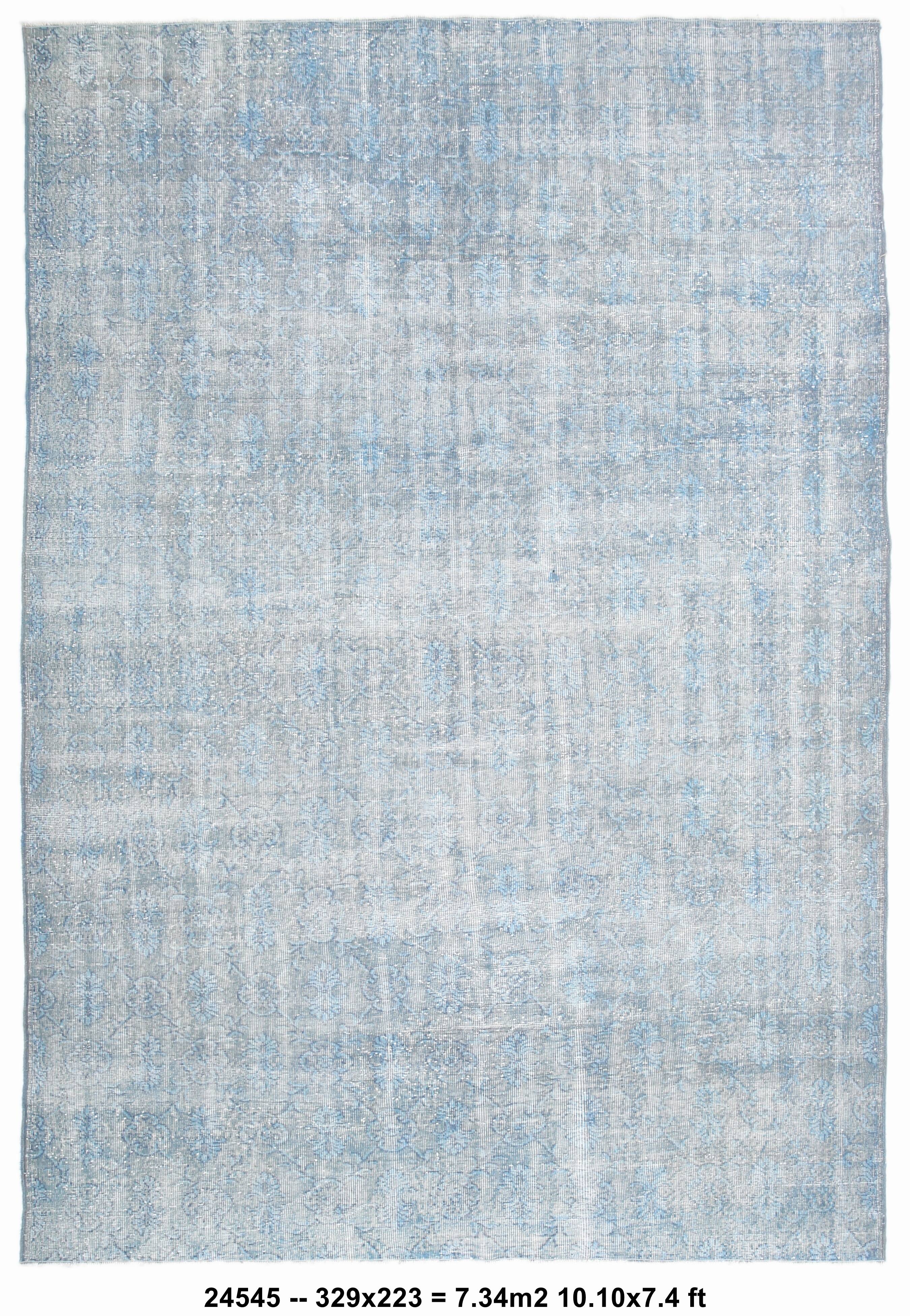 7x11 Turkish Light Blue Camouflage Pattern Vintage Rug, 223x329Cm