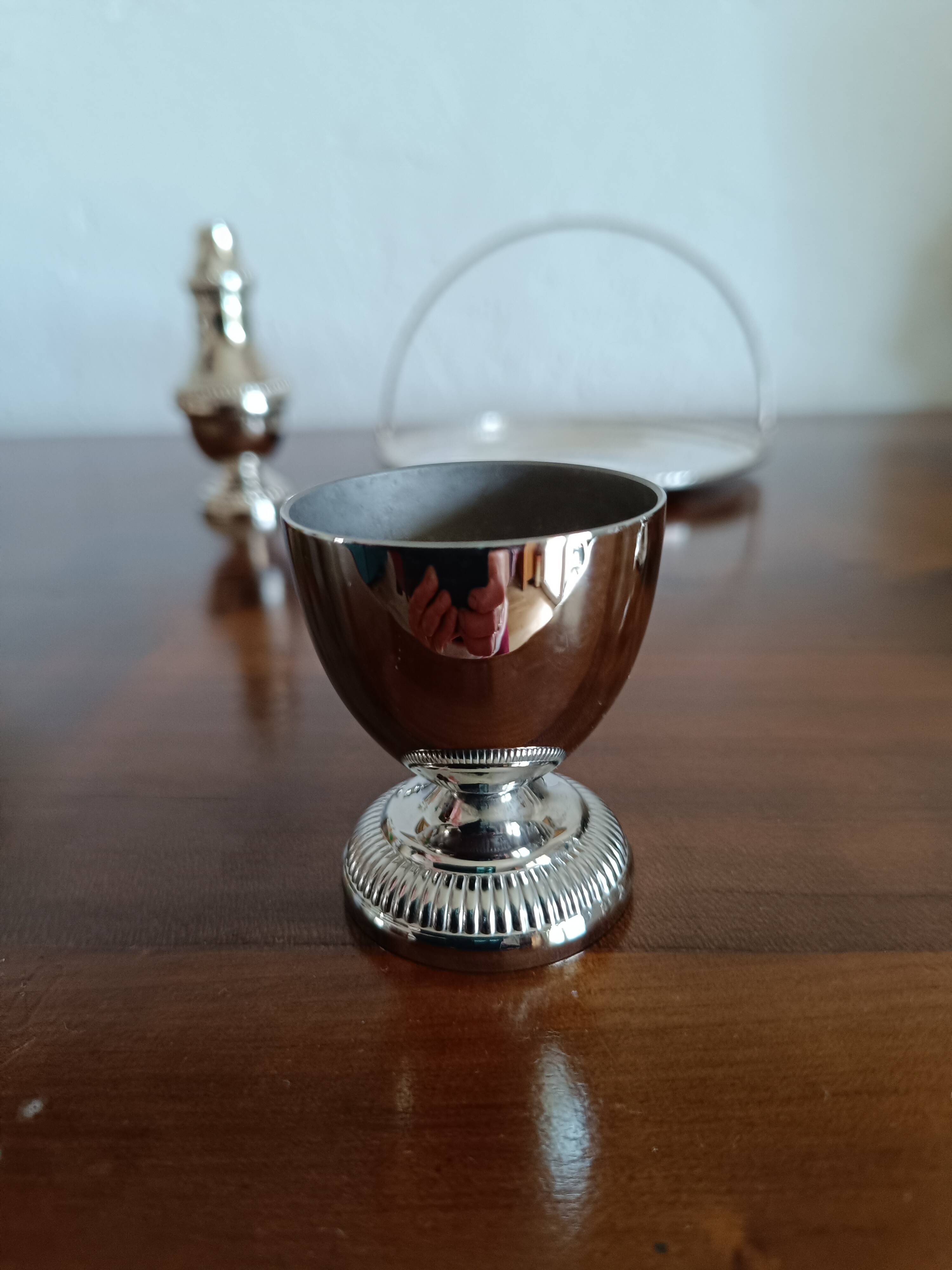 Silver-plated boiled egg set