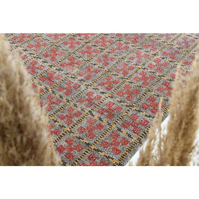 Tapis couloir vintage turc Oushak fait main en laine et coton gris 169x248 cm des années 1970