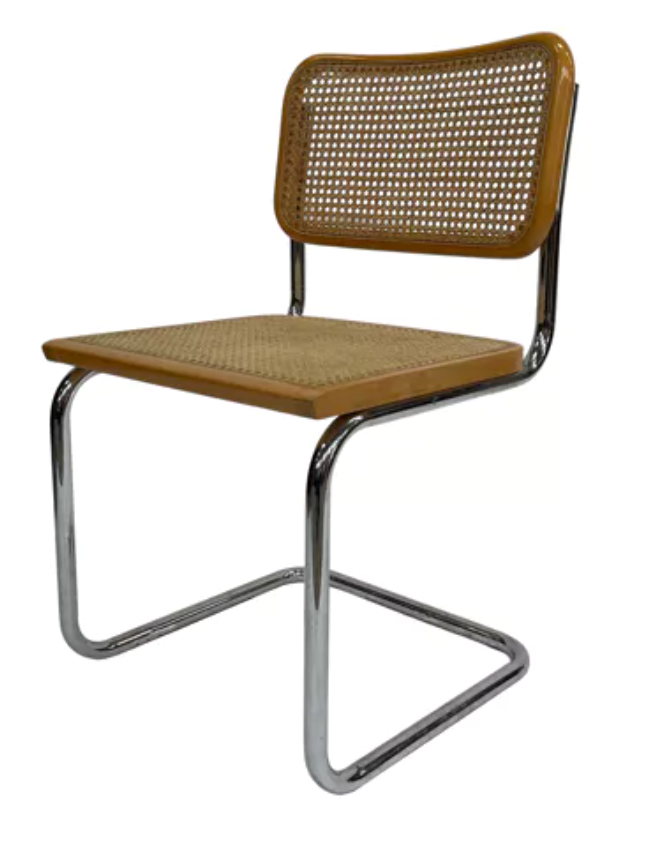 Lot de 4 chaises Cesca modèle b32 en chrome fabriqué en italie par Marcel Breuer
