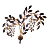 Grande applique murale dorée "Wisteria" de Hans Kögl, Allemagne années 1970