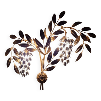 Grande applique murale dorée "Wisteria" de Hans Kögl, Allemagne années 1970