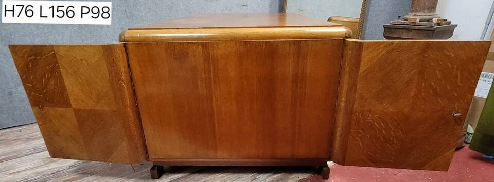 Double-sided Art Deco period parquet flooring desk circa 1940