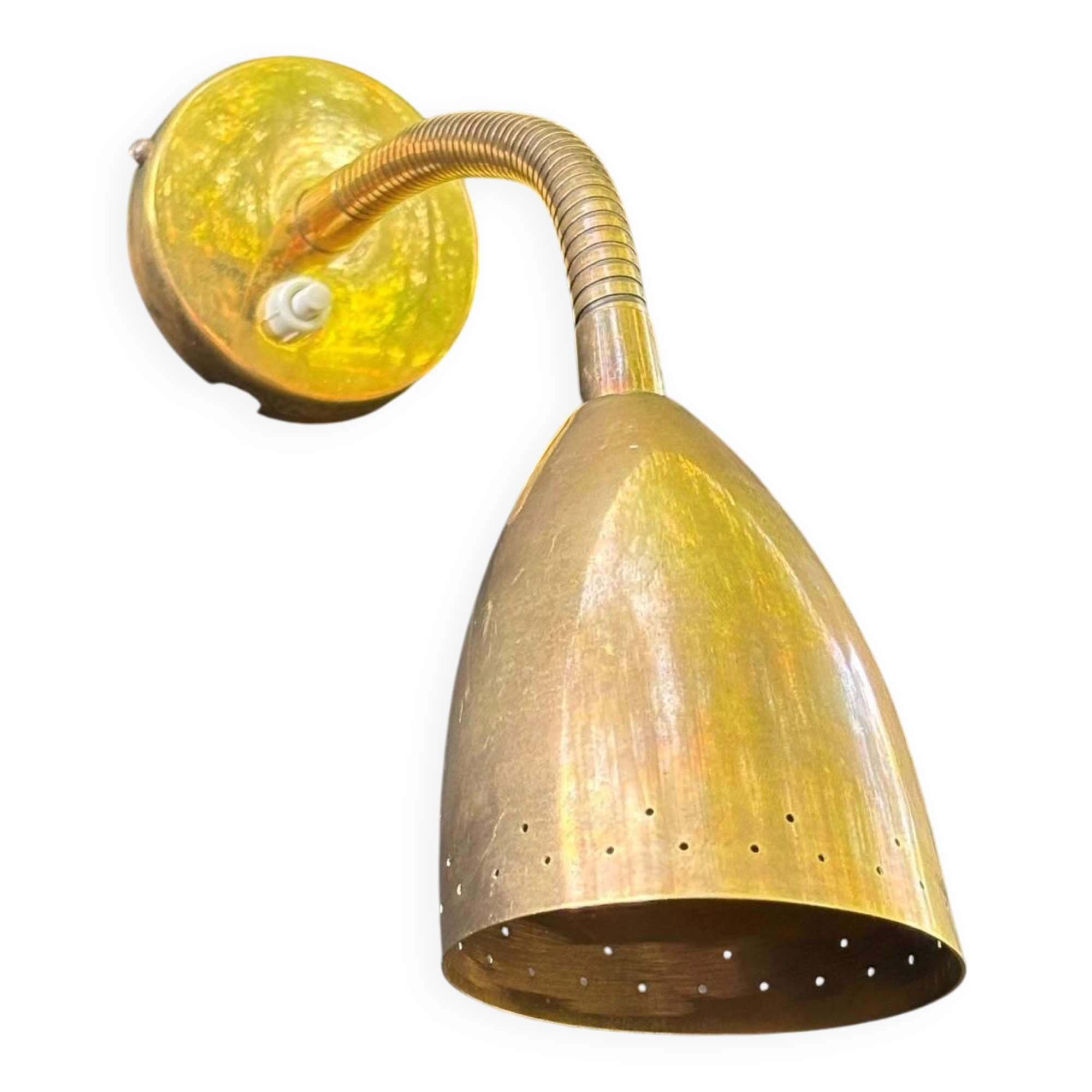brass wall lamp - Denmark 1960s/70s