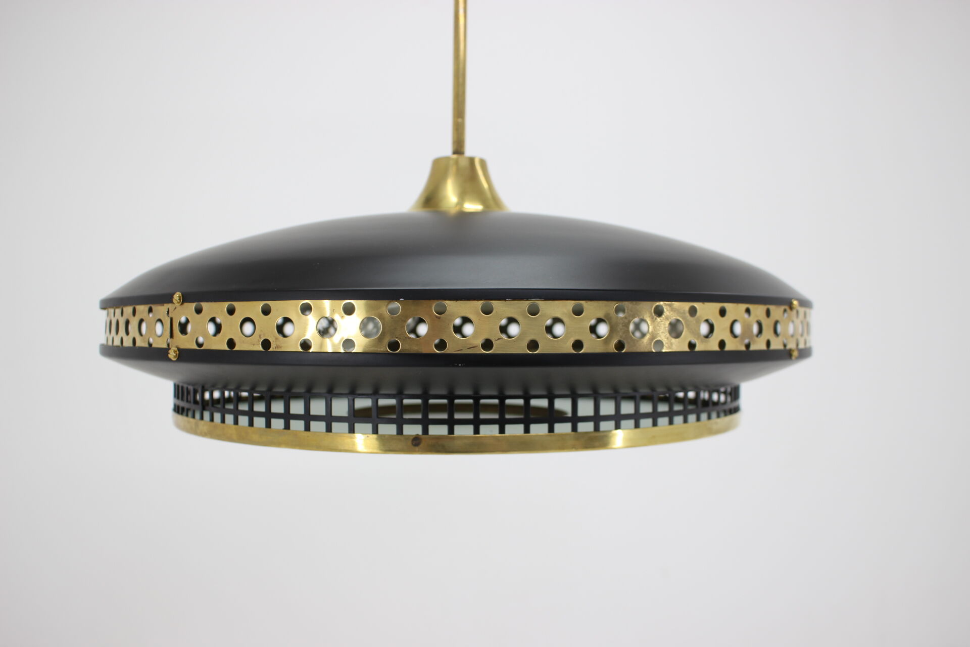 1960s black and gold UFO pendant , Czechoslovakia