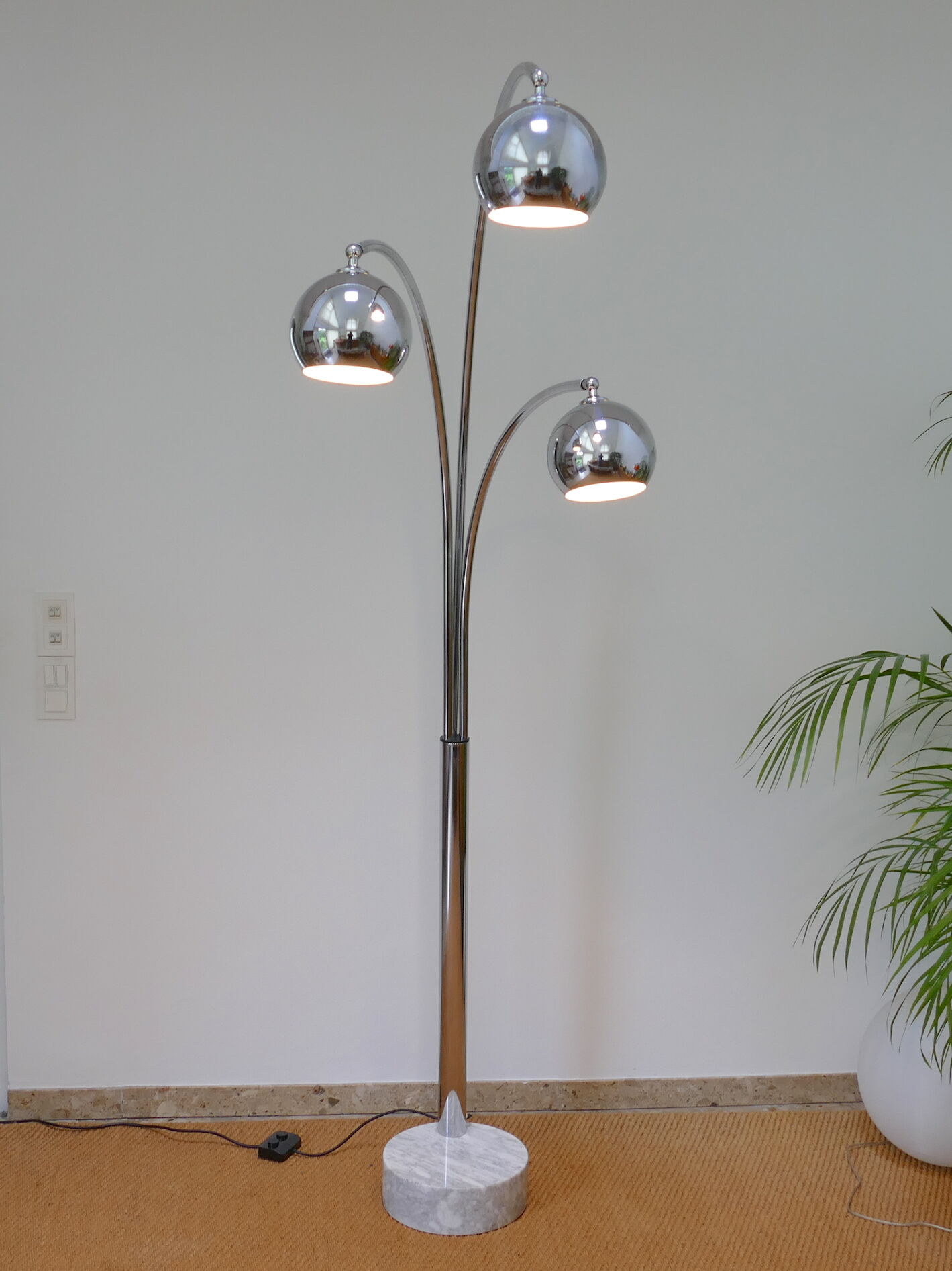 Floor lamp vintage Italian Goffredo Reggiani 1970 "Muguet"