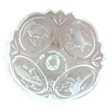 Coupe en cristal gravé – décor oiseaux – 18 cm – 1,8 kg