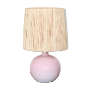 Lampe rose en céramique - abat jour